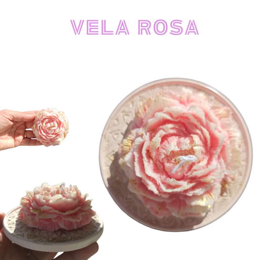 Vela forma rosa