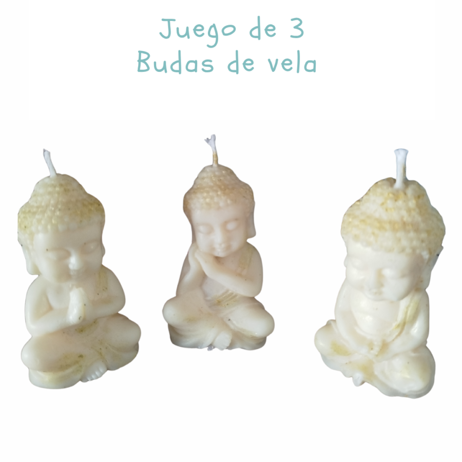 Juego de 3 Budas de velas